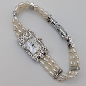 Gruen Mother of Pearl Ladies Watch With Freshwater Pearl Band